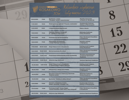 Kalendarz wydarzeń luty-marzec 2023 w gminie Kosakowo
